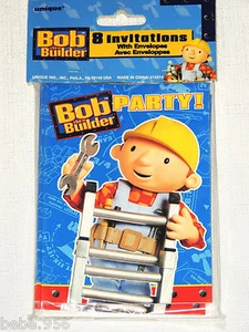 NEW  ~BOB THE BUILDER ~  8-INVITATIONS W/ENVELOPES   PARTY SUPPLIES - Picture 1 of 1