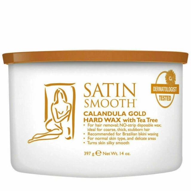 Satin Smooth Calendula Gold Hard Hair Removal Wax with Tea Tree Oil - 14oz.