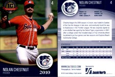 Nolan Chestnut 2010 Lincoln Saltdogs #NNO Card *AutographDen*
