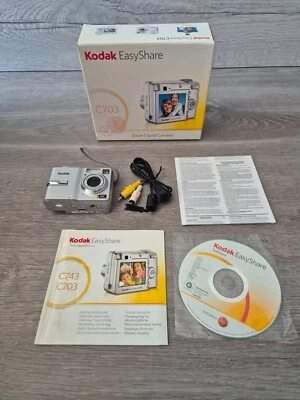 Kodak EasyShare C703 7.1MP Compact Digital Camera Silver Spares or Repairs Parts - Image 1 of 4
