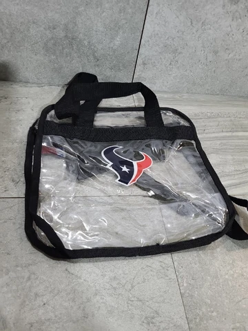 NFL Houston Texans CLEAR Messenger Tote Bag Purse Zipper Cover