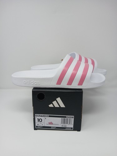 Adidas Adilette Aqua sandali da donna taglia US 10 bianchi e rosa GZ5237 nuovi