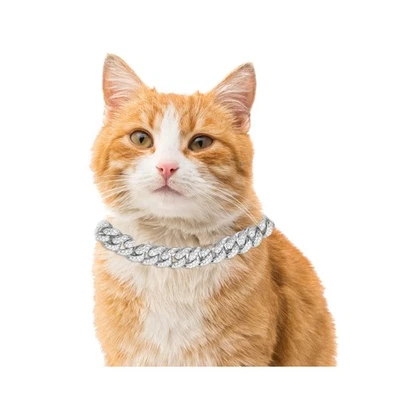 Collar Gato Halukakah - Quilate - Diamante Helado Eslabón Cubano Oro Cha... Envío Rápido Foto 1 de 4