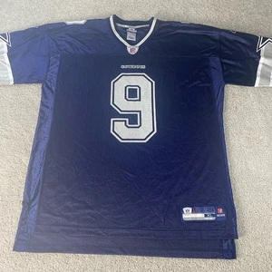 Camiseta Dallas Cowboys Hombre Extra Grande Azul Blanco Tony Romo #9 Reebok NFL  - Imagen 1 de 7