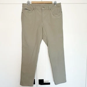 Lululemon ABC 5-Pocket Pants Men 34 x 30 Beige Slim Fit - Picture 1 of 14