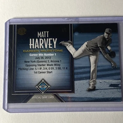 Juego de béisbol Honus Bonus Fantasy 2017 hito profesional 1/1 Matt Harvey   Foto 1 de 3