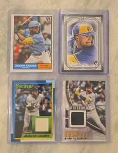 Jackson Chourio Topps Baseball Relic Memorabilia Rookie 4 Card Lot - Picture 1 of 2