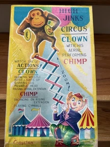 Cragstan giocattolo a batteria High Jinks Circus Clown & Monkey anni 60 con scatola - Foto 1 di 16