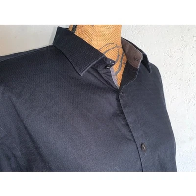 Camisa GRANDE Para Hombre LS Calvin Klein Infinite Cool Sin Hierro Negra Usada en Excelente Condición Foto 1 de 4