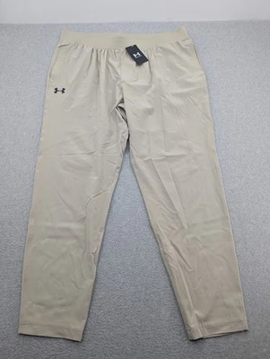 NWT Under Armour Pants Mens 2XL Beige UA Stretch Woven Tapered Athletic 1366215 - Image 1 of 4