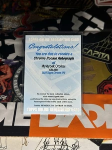 2025 Topps Chrome UFC Rookie Autograph Myktybek Orolbai Redemption Auto RC - Picture 1 of 2