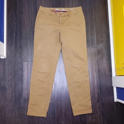 Eddie Bauer Legend Wash Women's Flannel Lined Boyfriend Relaxed Brown Size 6 - Image 1 of 4