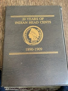 1890-1909 20 Years Indian Head Penny Collector Panel Coin Book)📕 22 Coins - Picture 1 of 3