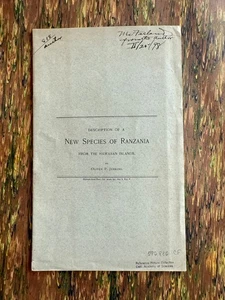 1895 HAWAIIAN ISLANDS NEW SPECIES OF RANZANIA JENKINS SF ACADEMY OF SCIENCES - Picture 1 of 5
