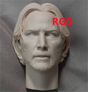 Escultura blanca tallada cabeza Keanu Reeves 1/6 sin pintar para figura masculina de 12"" - Imagen 1 de 5