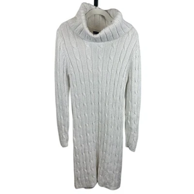 Vestido Suéter Tommy Hilfiger Tejido con Cable Cuello Alto Acentos Metálicos Talla Grande Foto 1 de 4