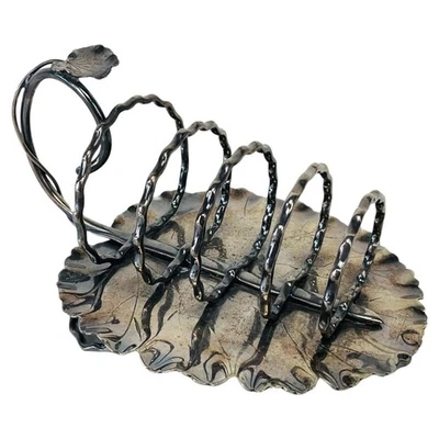 Antiguo Victoriano Hukin & Heath Plato de Plata Hoja de Hiedra Tostador Estilo Foto 1 de 4