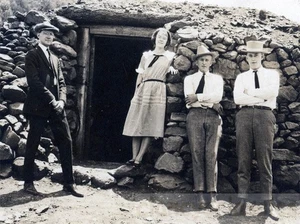 1920 Robert H Nelson Family Outside the Mine Entrance Prescott AZ Mining - Picture 1 of 2