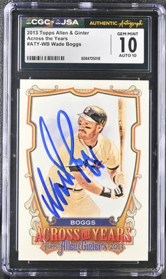 2013 Topps Allen & Ginter Wade Boggs #ATY-WB Across the Years CGC 10 - Image 1 of 2