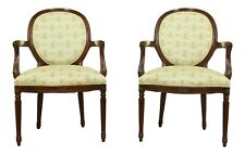 L52824EC: Pair HICKORY CHAIR CO French Louis XVI Open Armchairs