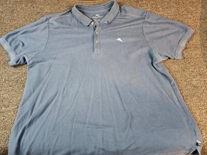 Tommy Bahama Supima Polo Shirt Men's 2XB Short Sleeve Navy Blue - Picture 1 of 9