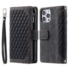 For Iphone 15 Pro Max 14 13 12 11 Xr Xs 8 Leather Flip Case Zipper Wallet Cover