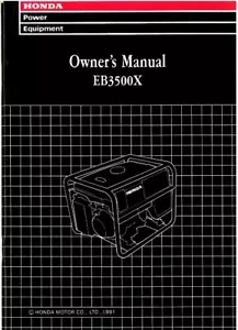 Generador Honda EB3500X rango serie EA6-3100001 a EA6-3104277 manual del propietario... - Imagen 1 de 1