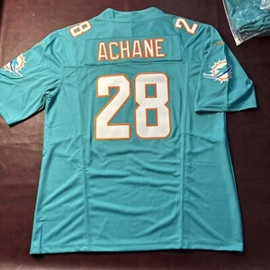 Devon Achane Trikot Aqua Miami Dolphins #28 Large Stitched Herren - Bild 1 von 6