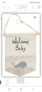 Welcome Baby Banner - BLUE WHALE - Picture 1 of 1