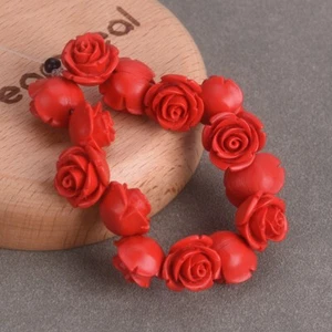 10pcs Matted Red Flower Shape 10mm 12mm 15mm Artificial Coral Beads DIY Jewelry - Picture 1 of 6