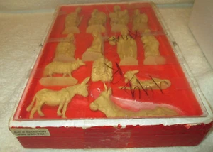 13 PC CHRISTMAS Plastic Nativity Figurines Set West Germany 1960s  465 850 701 - Picture 1 of 7