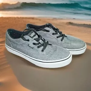 Vans Off The Wall Canvas Shoes Gray Low Top Lace-up Sneakers US Youth 5 UK 4 - Picture 1 of 10