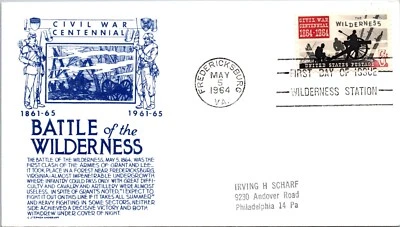 FDC 1964 SC #1181 Blue Anderson Cachet - Fredericksburg, VA - Single - F77583 - Image 1 of 2