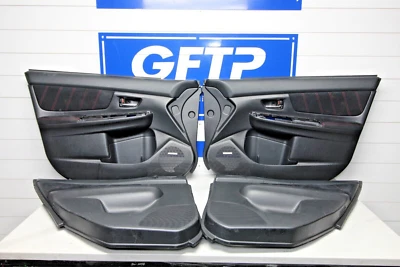 2015-2021 SUBARU WRX STI OEM Alcantara DOOR CARD CARDS FULL SET FRONT REAR - Image 1 of 4