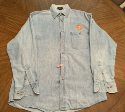 Camisa LS de Colección - The Home Depot - Denim Abotonada - Para Hombre Mediana - Limpia 🔥🔥 Foto 1 de 4