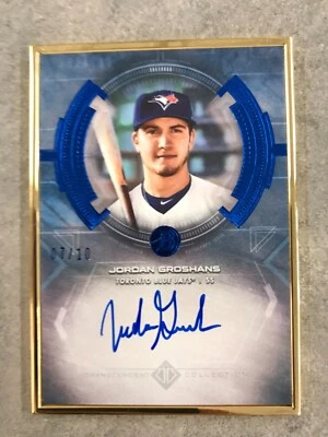 2020 Bowman Transcendent BTA-JG Jordan Groshans Gold Framed Auto /10 Toronto - Image 1 of 2