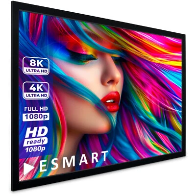 ESMART Professional MIRALE Tageslicht-Rahmen Leinwand GRAU 186x105 cm (84") 16:9