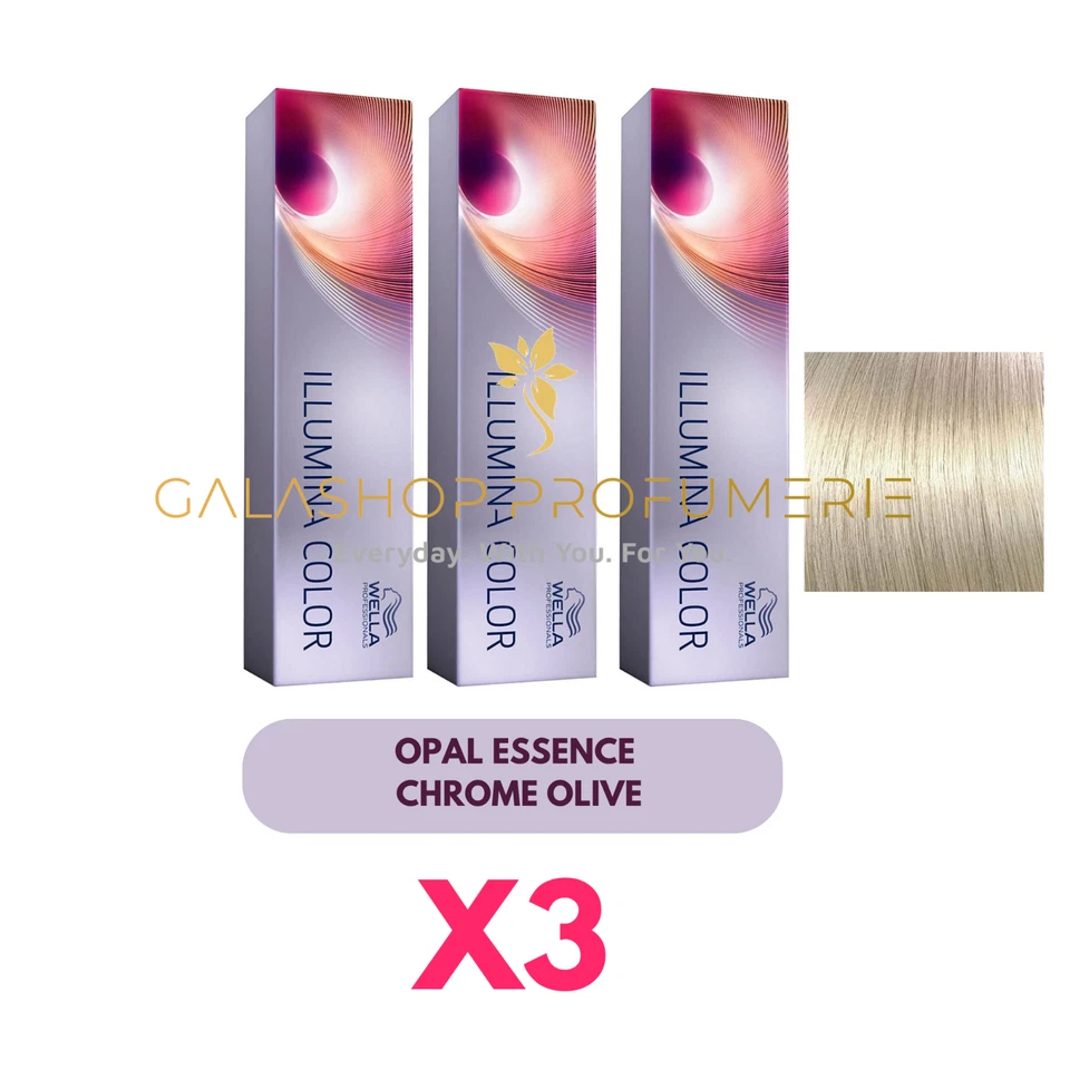 X3 Wella Illumina Color Opal Essence Chrome Olive Dye No Ammonia Color - Image 1 of 1