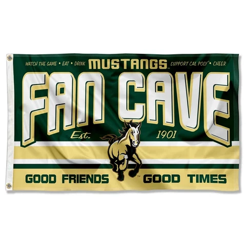 Cal Poly Mustangs Fan Man Cave Large Outdoor Flag Cover