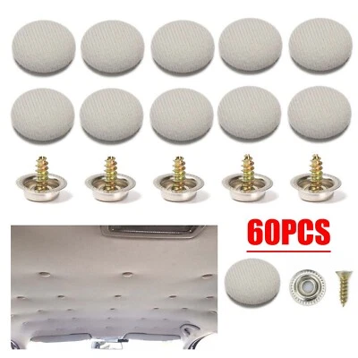 Hebilla de techo interior de coche 60 piezas fijación a presión con tornillos para reparación pasador de techo Foto 1 de 4