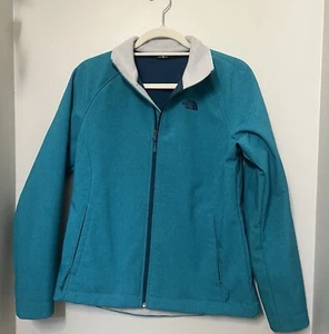 The North Face Womens Windwall Jacket Coat Teal Zip Front  M EUC - Picture 1 of 10