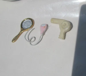 Vintage Miniature Vanity Boudoir Accessories Shaver, Mirror, Dryer Dollhouse - Picture 1 of 16