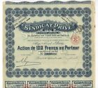 SYNDICAT PRIVÉ  Société Anonyme – Aktie über 100 Francs – Paris – 20.9.1926 