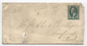 1877 Poland IN manuscript postmark 3ct banknote cover [SR.29] - Picture 1 of 3