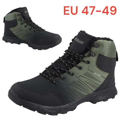 DVINA Herren Wanderschuhe Übergröße Warmfutter Boots Trekkingschuh Outdoor SALE 47 48