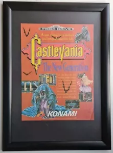 Vtg Castlevania Sega Megadrive Genesis FRAMED ADVERT GAME POSTER A3 11.5"X16" - Picture 1 of 5