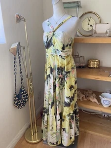 Pure Silk Ted Baker multicolour Romantic tiered maxi dress size 2, - Picture 1 of 7