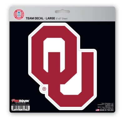 Fanmats NCAA Oklahoma Sooners Decal Large 8"X8" Auto RV Cooler Luggage - Image 1 of 2