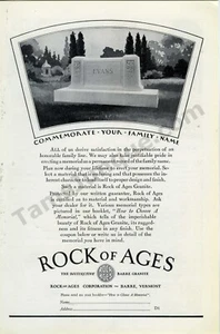 1929 Rock of Ages Granite Head Stones Tombs PRINT AD Nearly 100 years old (3314) - Picture 1 of 1