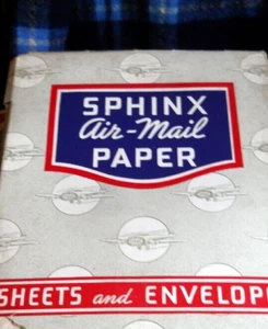 Vintage 1940s SPHINX Air-Mail pack Set 12Airmail Envelopes,30 sheets ONION SKIN - Picture 1 of 5